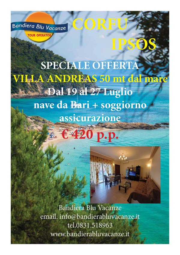 Speciale Offerta Villa Andreas Ipsos Corfu