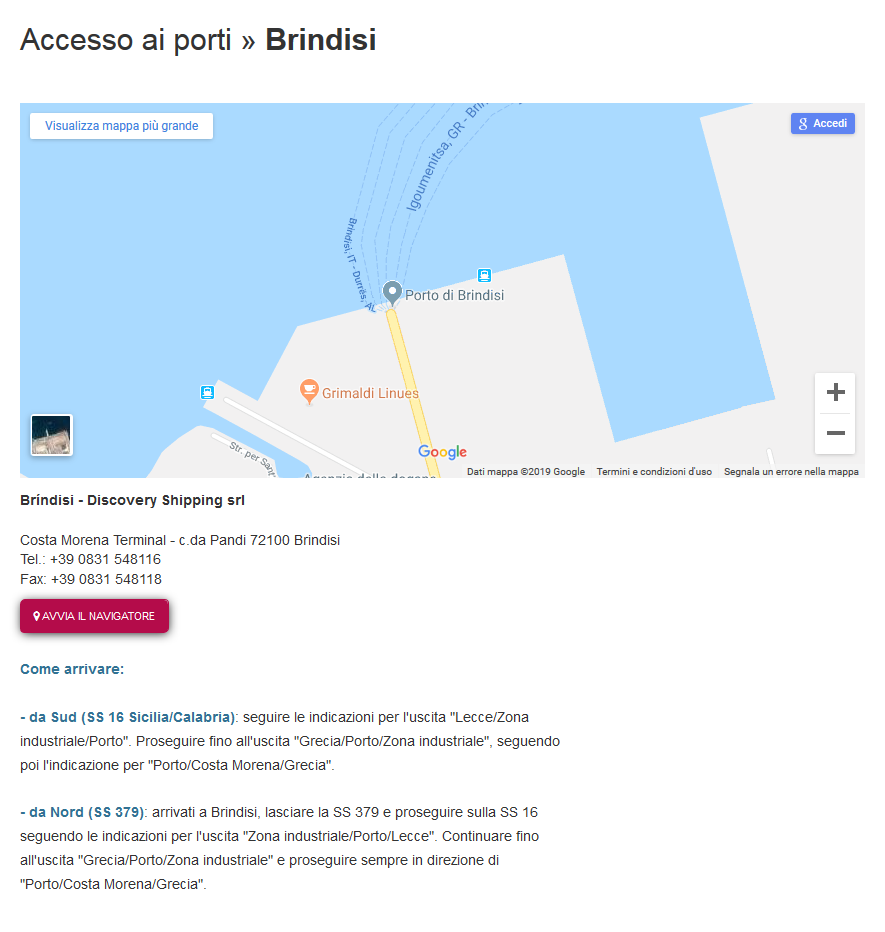 Accesso ai porti - Brindisi