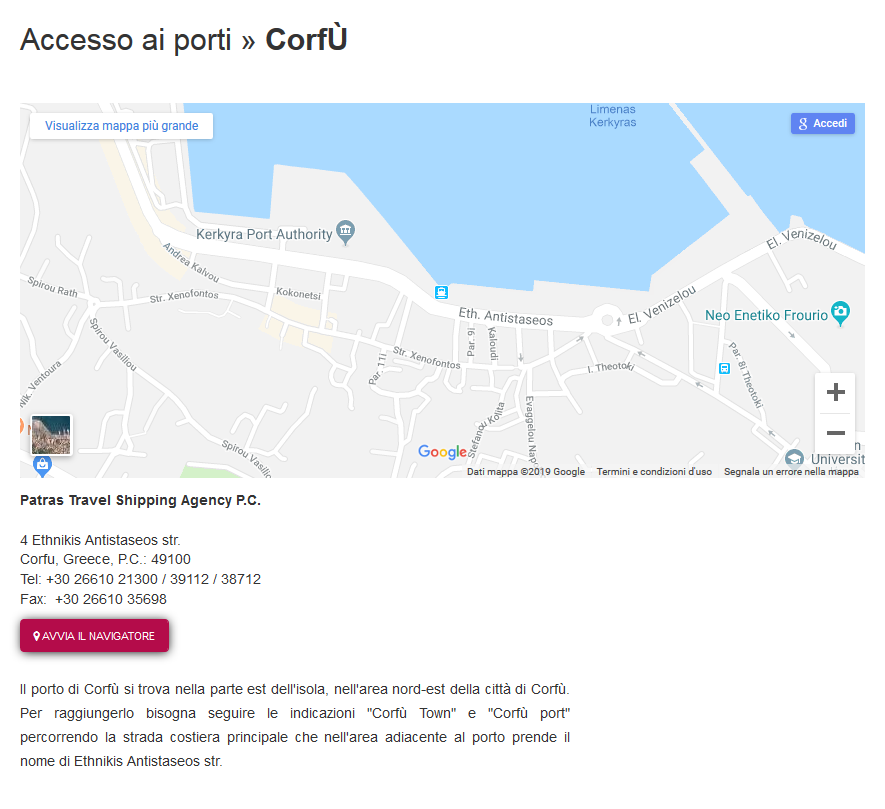 Accesso ai porti - Corfù