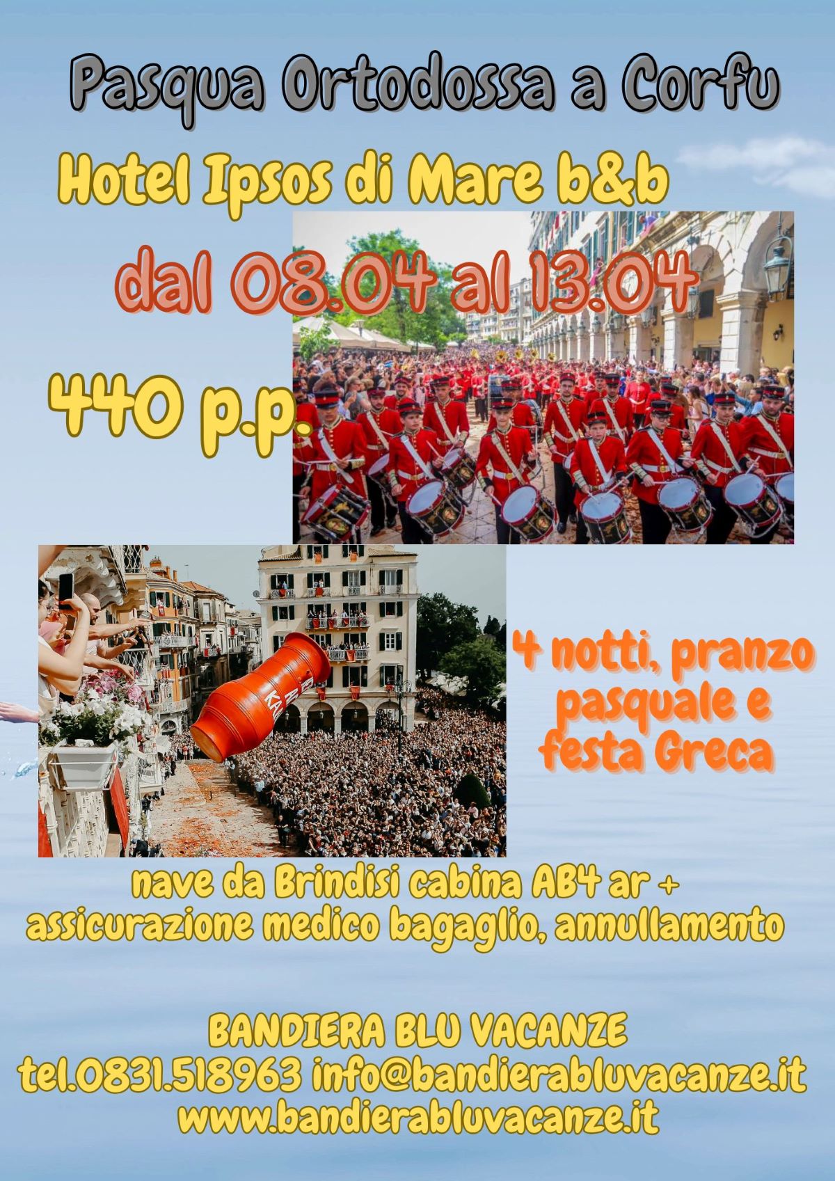 Pasqua Ortodossa a Corfu da Brindisi